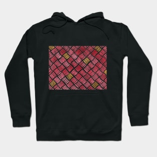 Red and Ochre Basketweave Hoodie